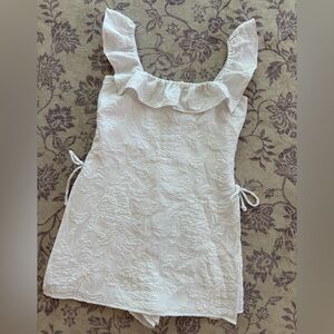 Women’s Lilly Pulitzer Zoya White Pineapple Pucker Jacquard Romper Size 00